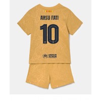 Barcelona Ansu Fati #10 Udebanesæt Børn 2022-23 Kortærmet (+ Korte bukser)